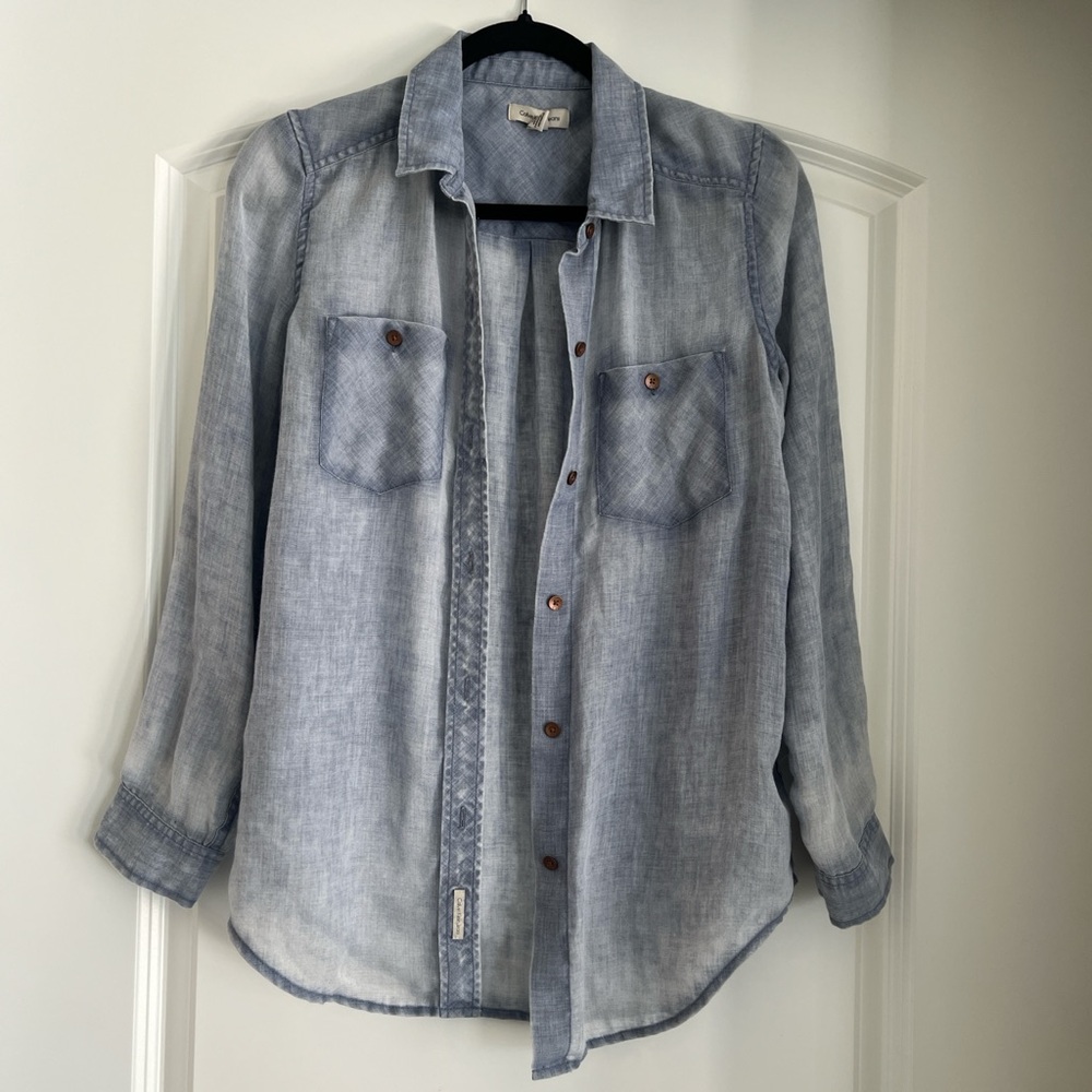 Calvin Klein Jeans Soft Blue Button-Up